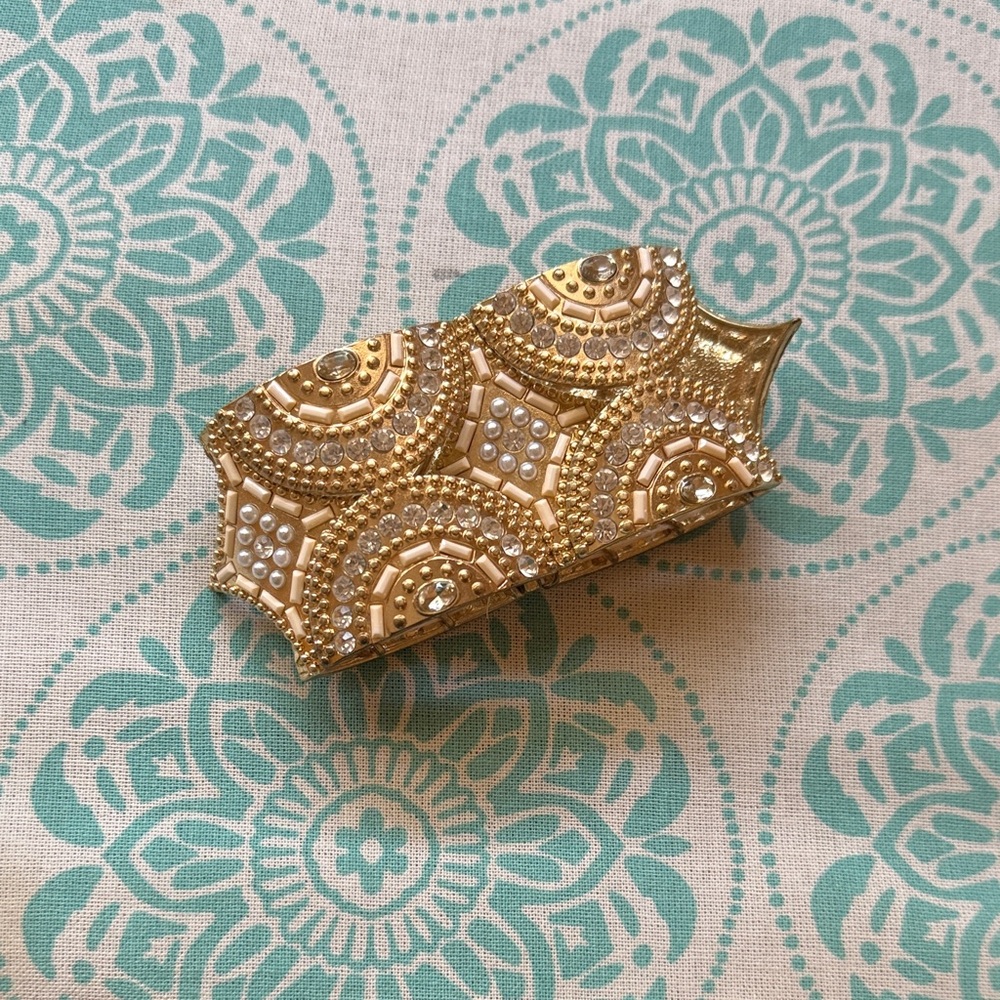 Gold Crystal-Embellished Wrist Bracelet